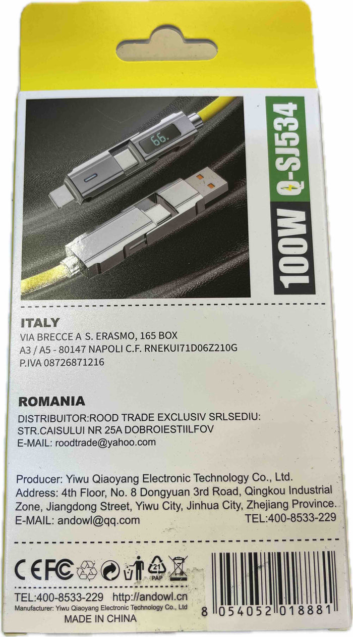 ANDOWL QSJ534 4 in 1 Data Cable