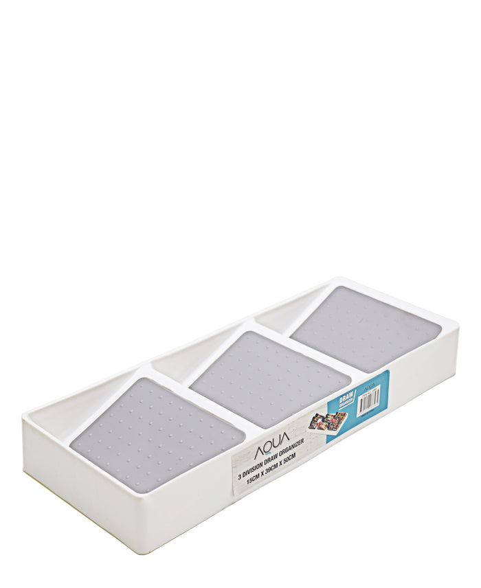 Aqua 15cm 3 Division Draw Organizer - White