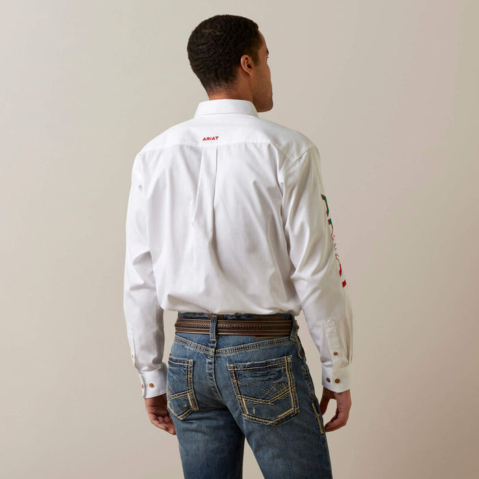 Ariat Men - Team Logo Twill Classic Fit Shirt (White Mexico) 10040911