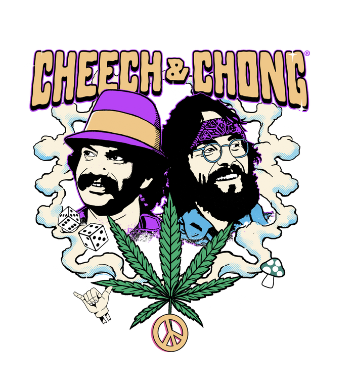 Cheech & Chong Duo Portrait Dice Peace Leaf T-Shirt