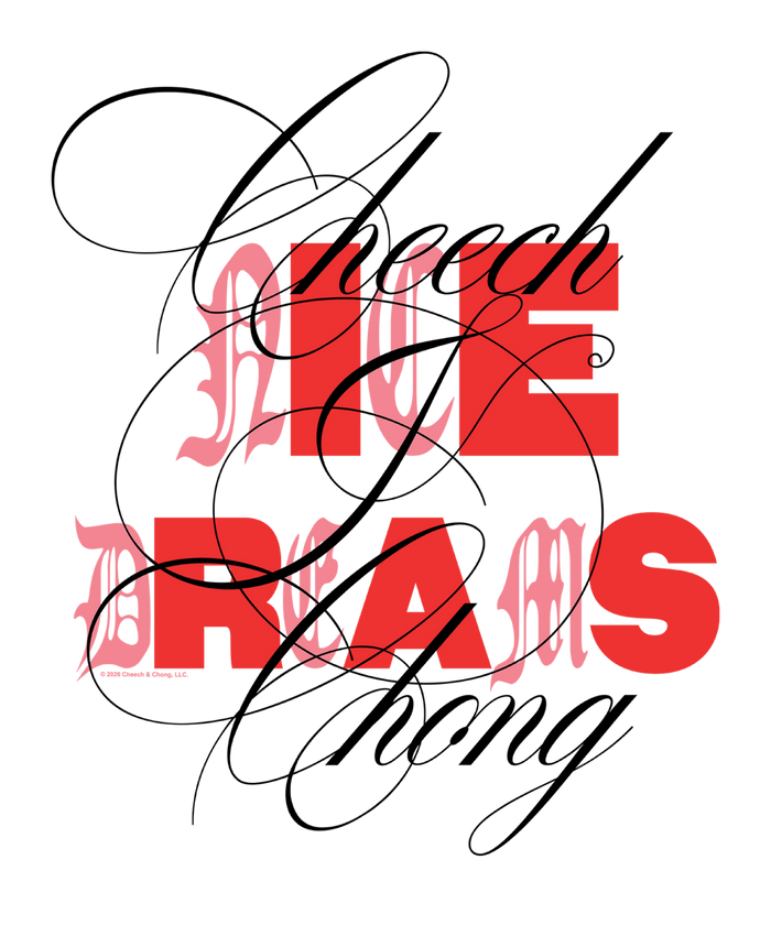 Cheech & Chong Nice Dreams Red Typography T-Shirt