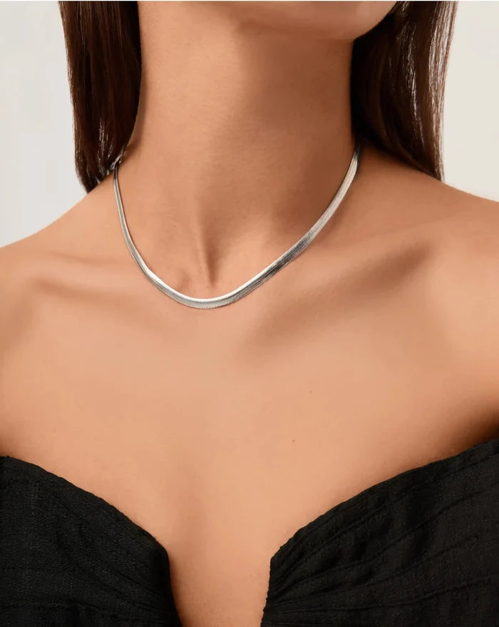 Classic Snake Chain Necklace | Platinum Plated Necklaces Missoma