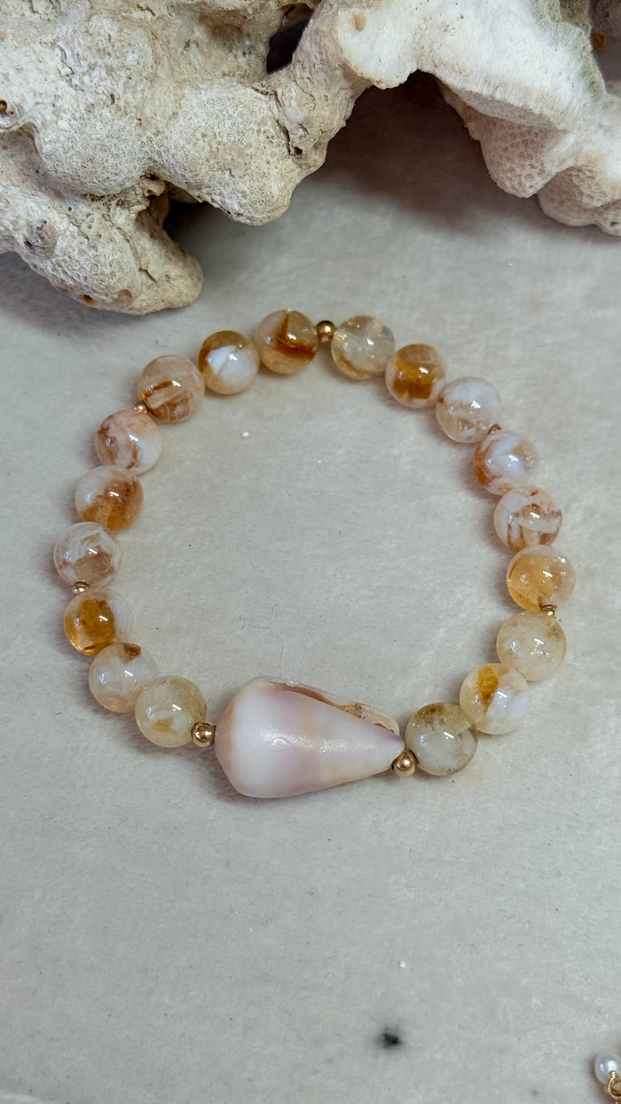 Cone shell stretch bracelet