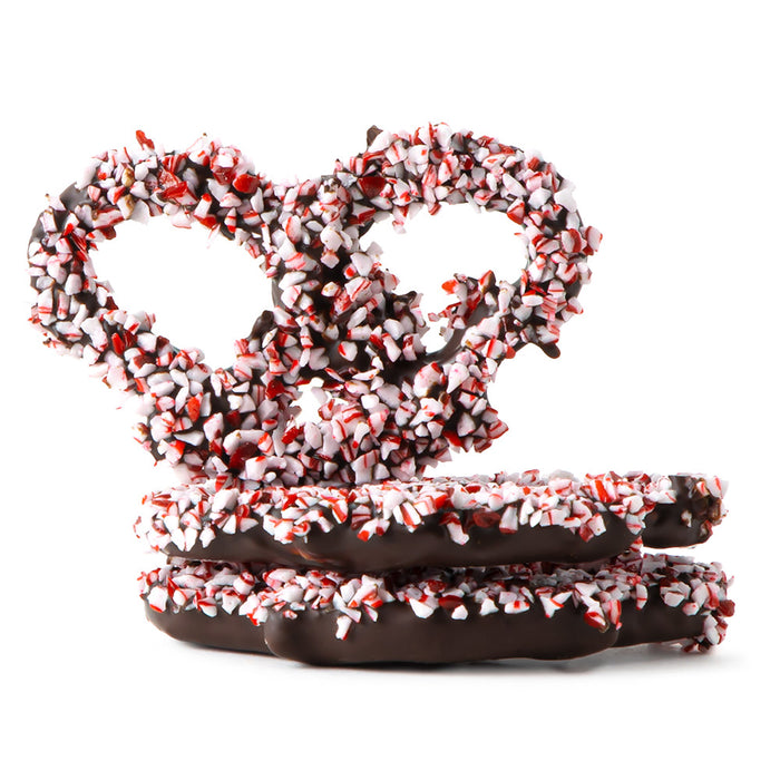 Crushed Peppermint Dark Chocolate Covered Pretzel Candy - 25 Count