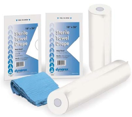 Dynarex General Purpose Drape Towel Drape 18 W X 26 L Inch Sterile, Case of 300