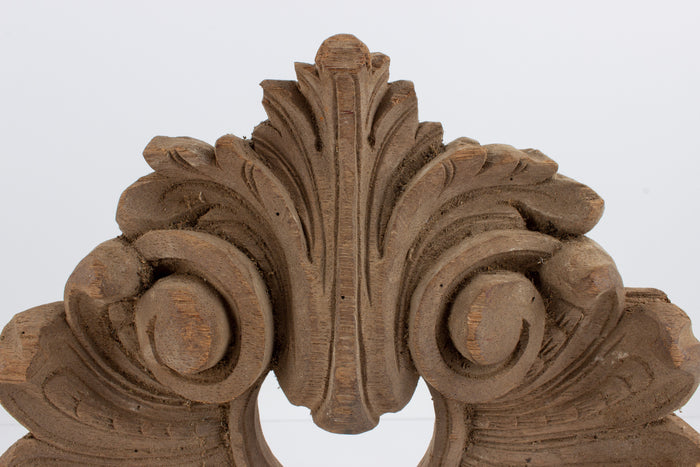 Early French Carved Wood Architectural Fragment