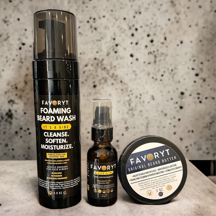 Foaming Beard Wash + Beard Butter + Beard Oil Bundle - FAVORYT BRAND