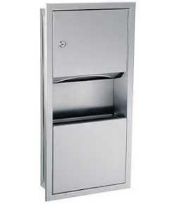 Gamco TW-3 Recessed Mini-Towel Dispenser and Waste Receptacle Combination - 2 Gallons - Prestige Distribution