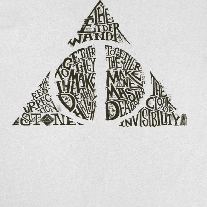 Harry Potter Deathly Hallows Shape White T-Shirt