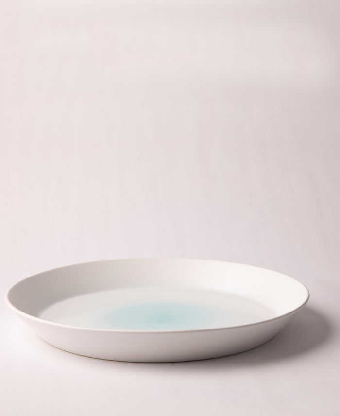 Jenna Clifford Aqua Low Serving Bowl 31.5cm - White