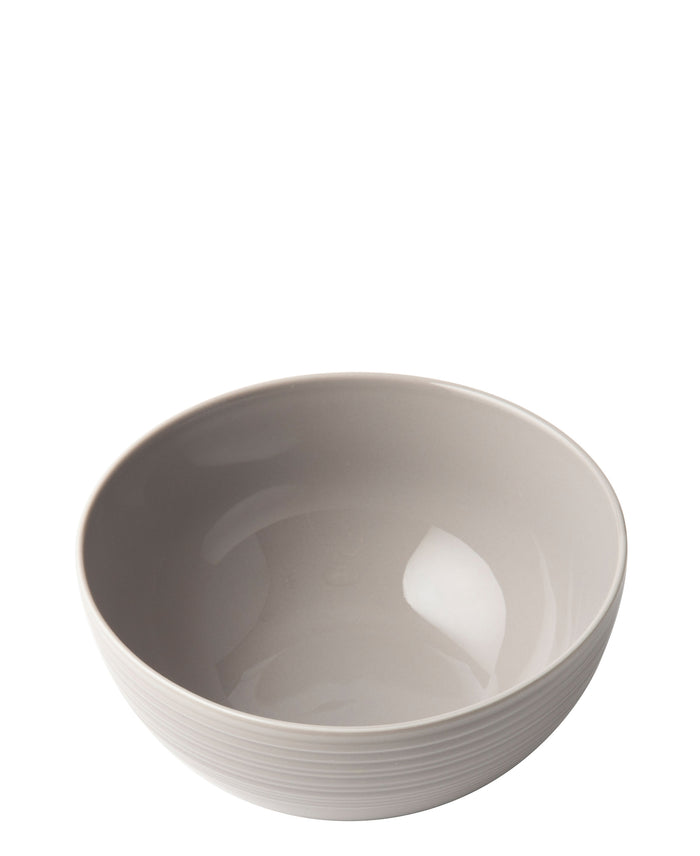 Jenna Clifford Embossed Lines 15cm Cereal Bowl - Light Grey