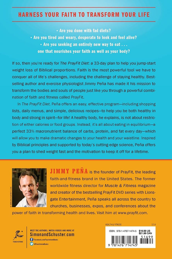 JIMMY PENA PAPER BACK BOOK-THE PRAYFIT DIET