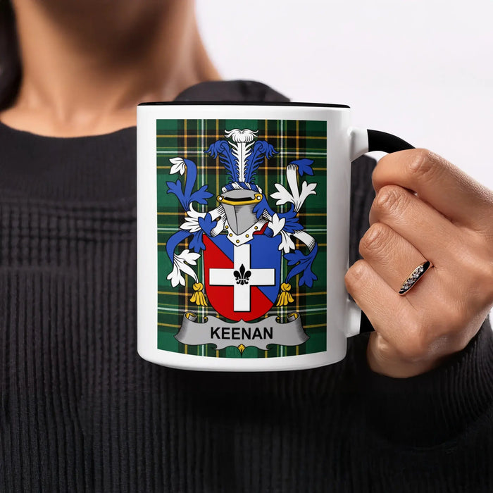 Keenan Irish heritage mug with black handle and interior