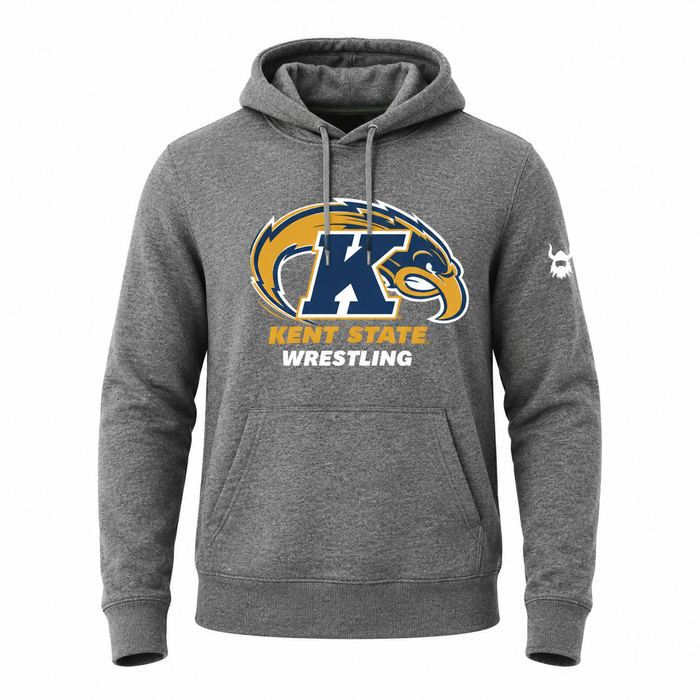 Kent State Wrestling Logo Grey Blend Hoodie