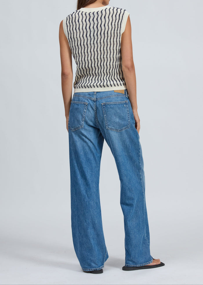 Leslie Stripe Vest-Sweaters-Uniquities