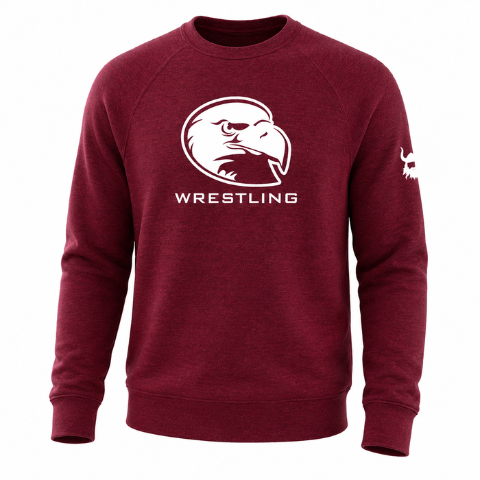 Lock Haven Wrestling Cardinal Blend Crewneck