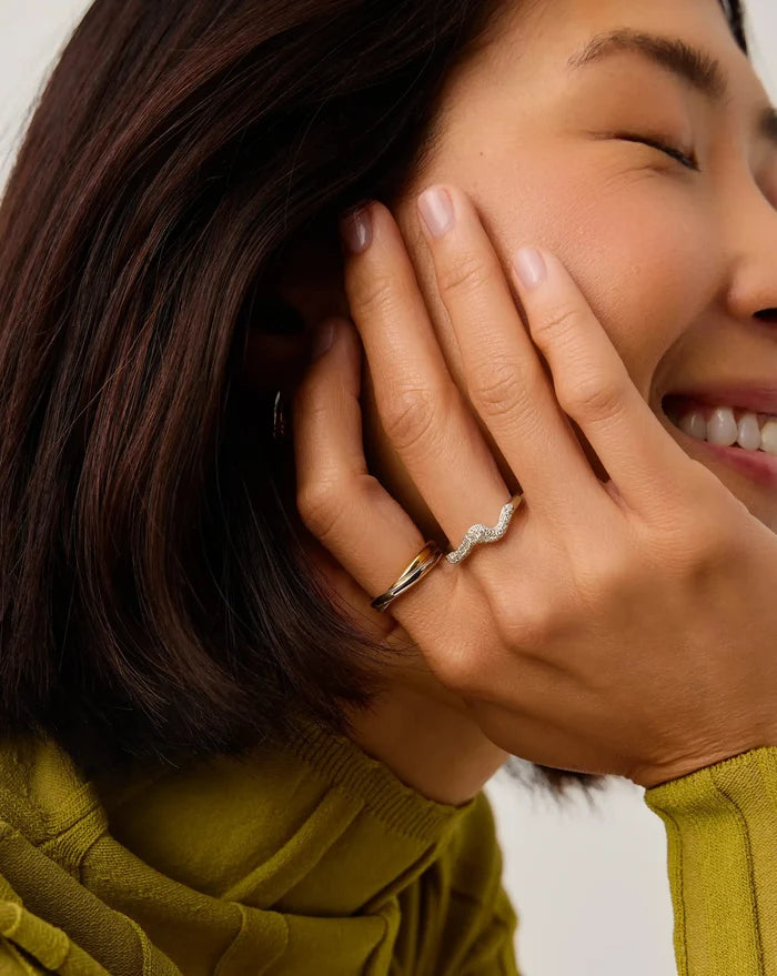 Molten Snow Stacking Ring | Sterling Silver/Cubic Zirconia Rings Missoma