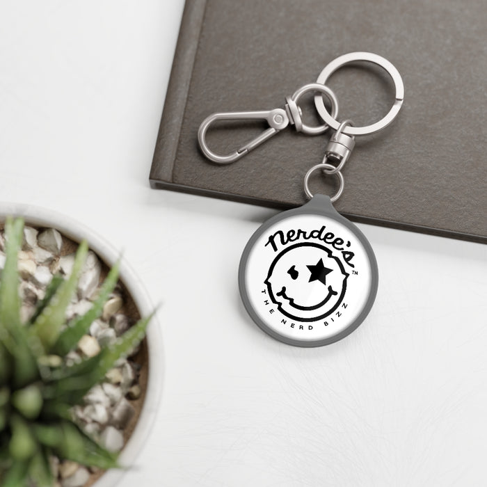 Nerdee's Logo Key Ring - White