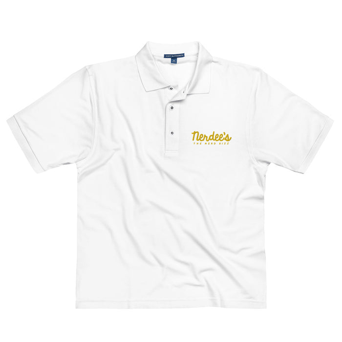 Nerdee's Script Logo (Gold) - Men's Premium Polo