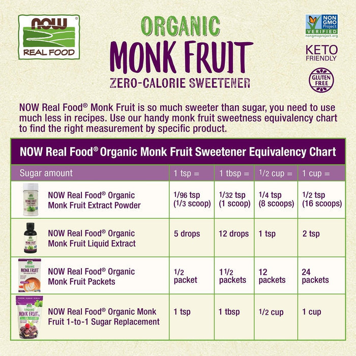 Now Real Food Organic Vanilla Monk Fruit 1.8 Oz - 7111 - The Oasis of Health