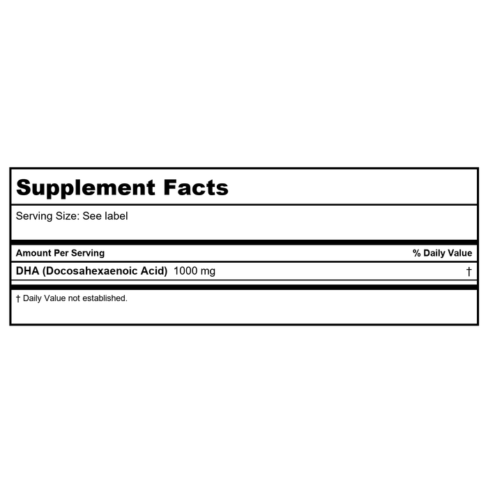 Protocol For Life Balance DHA-1000 Extra Strength 90 Softgels - P1614 - Supplement Facts panel