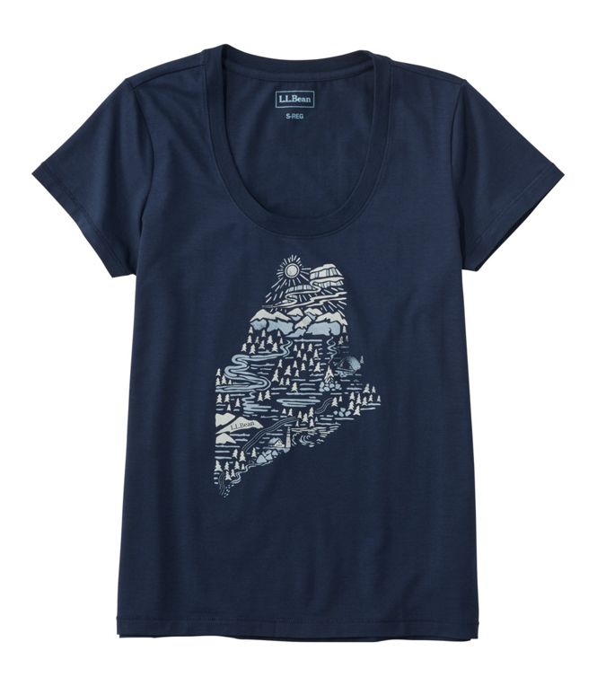 Soft Stretch Supima Tee Scoopneck Short Sleeve Graphic Women's Regular