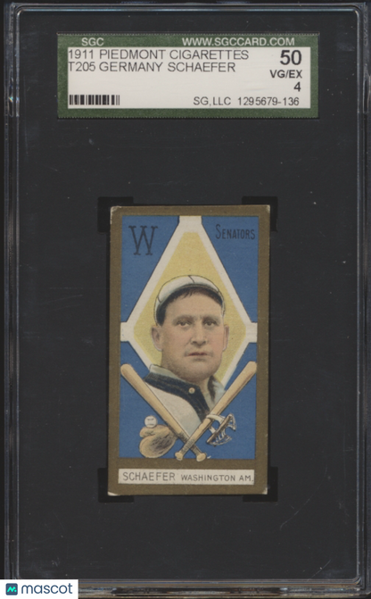 1911 Piedmont Cigarettes (T205) Germany Schaefer SGC 4