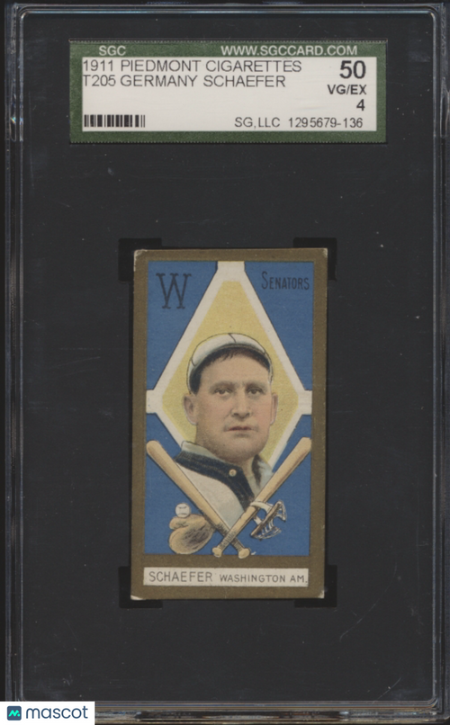 1911 Piedmont Cigarettes (T205) Germany Schaefer SGC 4