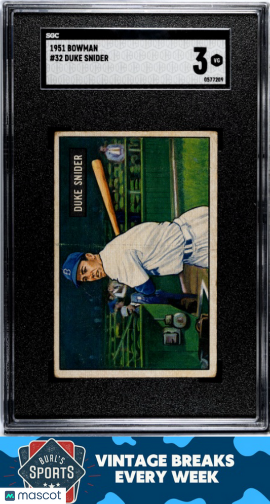 1951 Bowman #32 Duke Snider SGC 3 S26-02l