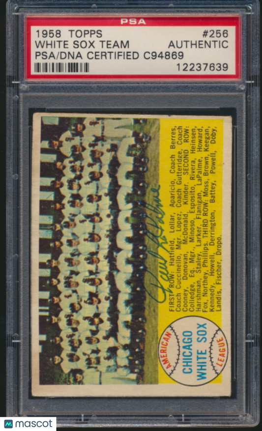 1958 Topps White Sox Team #256 Checklist PSA/DNA Authentic Auto (Paul LaPalme)
