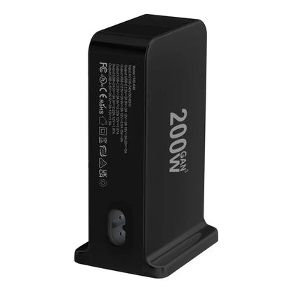 Black electronic device labeled ’200N’ with regulatory information on its side.