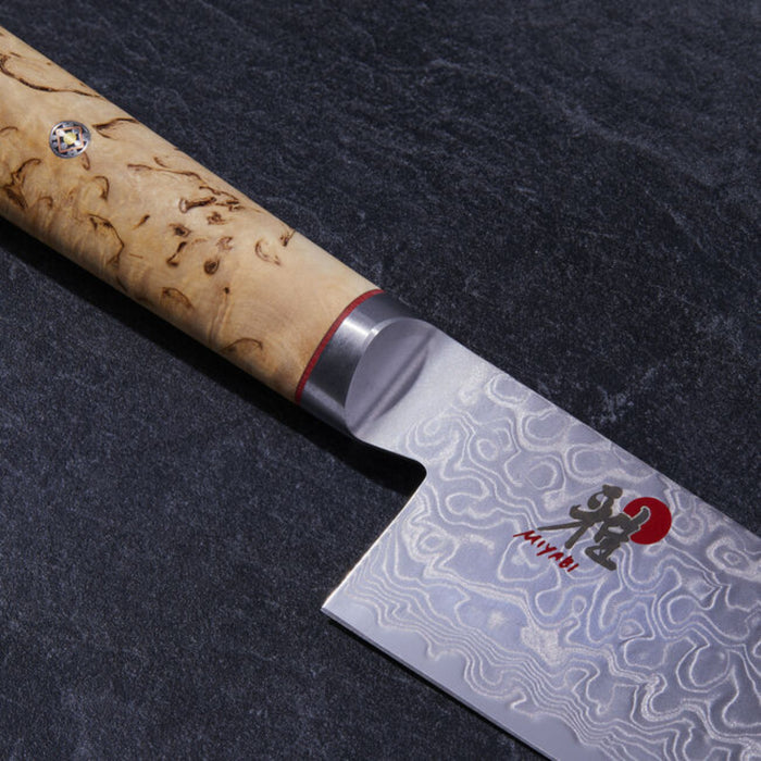 7" Birch Santoku Fine Edge closeup