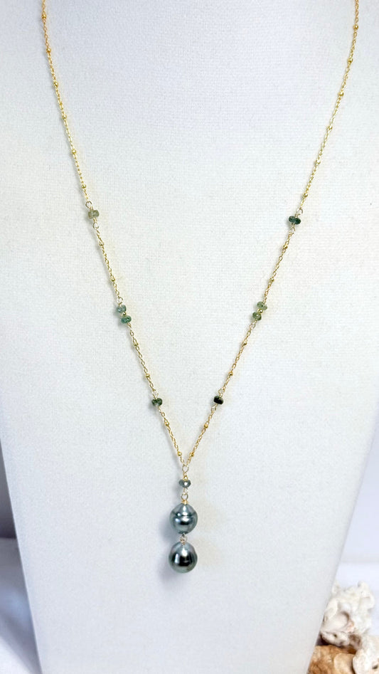 BELLE necklace - Double Tahitian