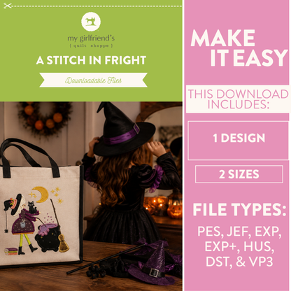 A Stitch in Fright (Downloadable Machine Embroidery Design)