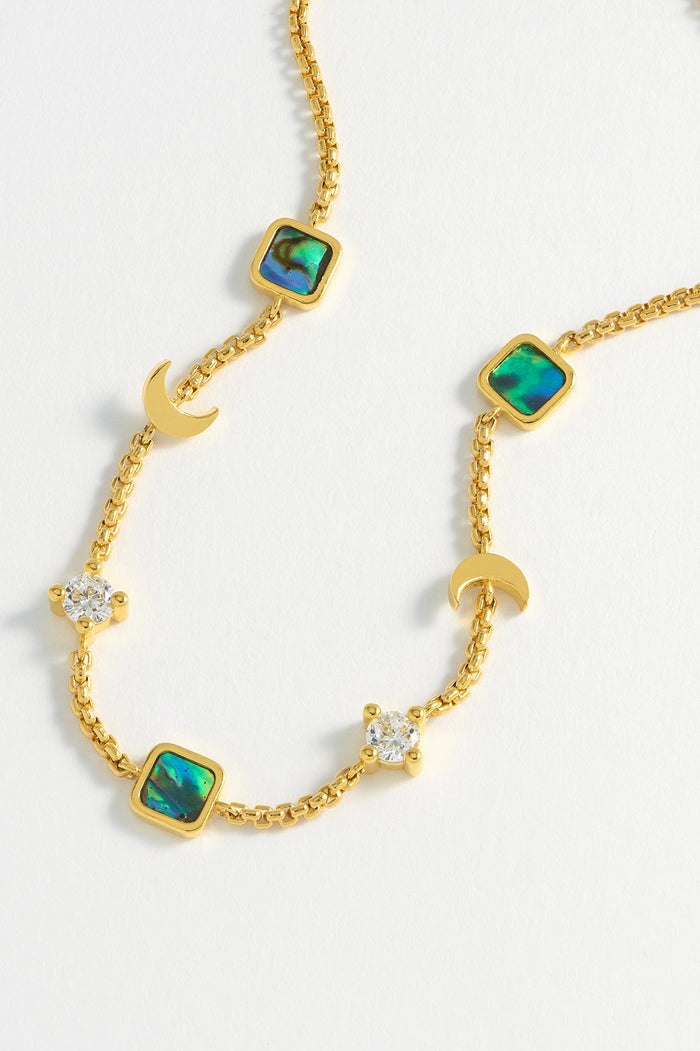 Abalone CZ Moon Bracelet