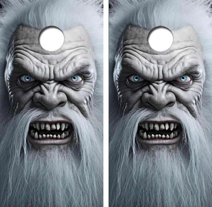 Abominable Snowman Cornhole Design