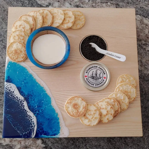 Acadian Caviar Serving Board for Single Tins