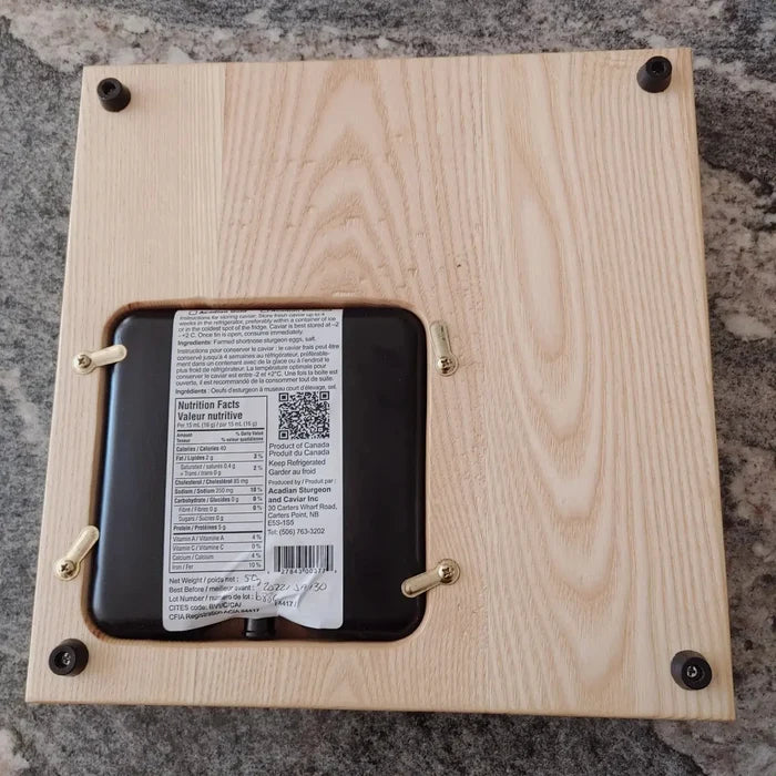 Acadian Caviar Serving Board for Single Tins