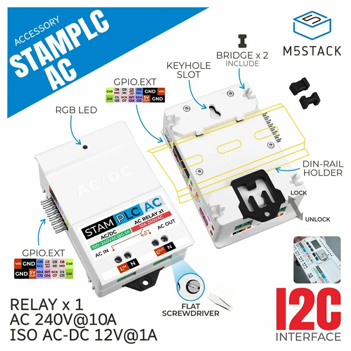 AC/DC Power Supply Module for StamPLC (12V/1A) - m5stack-store
