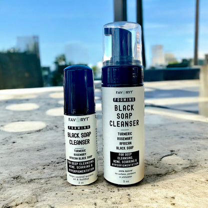 African Black Foaming Cleanser for Deep Cleansing, Acne or Hyperpigmentation with Turmeric and Rosemary