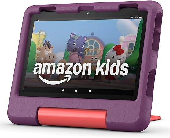 Amazon Fire HD 8 Kids tablet (newest model), ages 3-7. With bright 8" HD screen. 13-hr battery, 32GB Storage