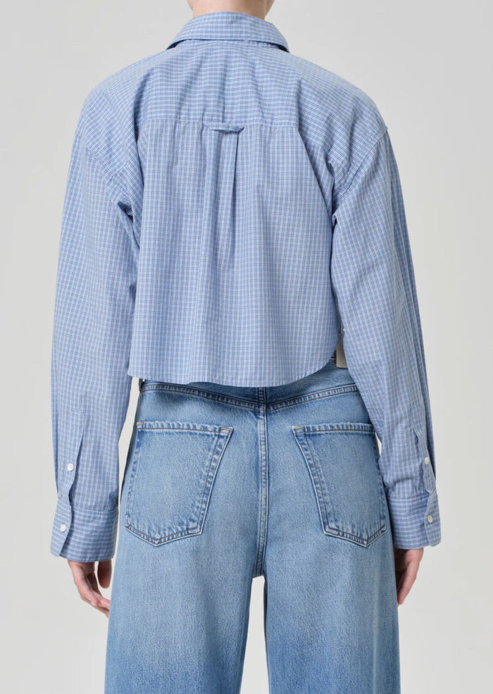 Ana Cropped Shirt in Plaid-Tops/Blouses-Uniquities