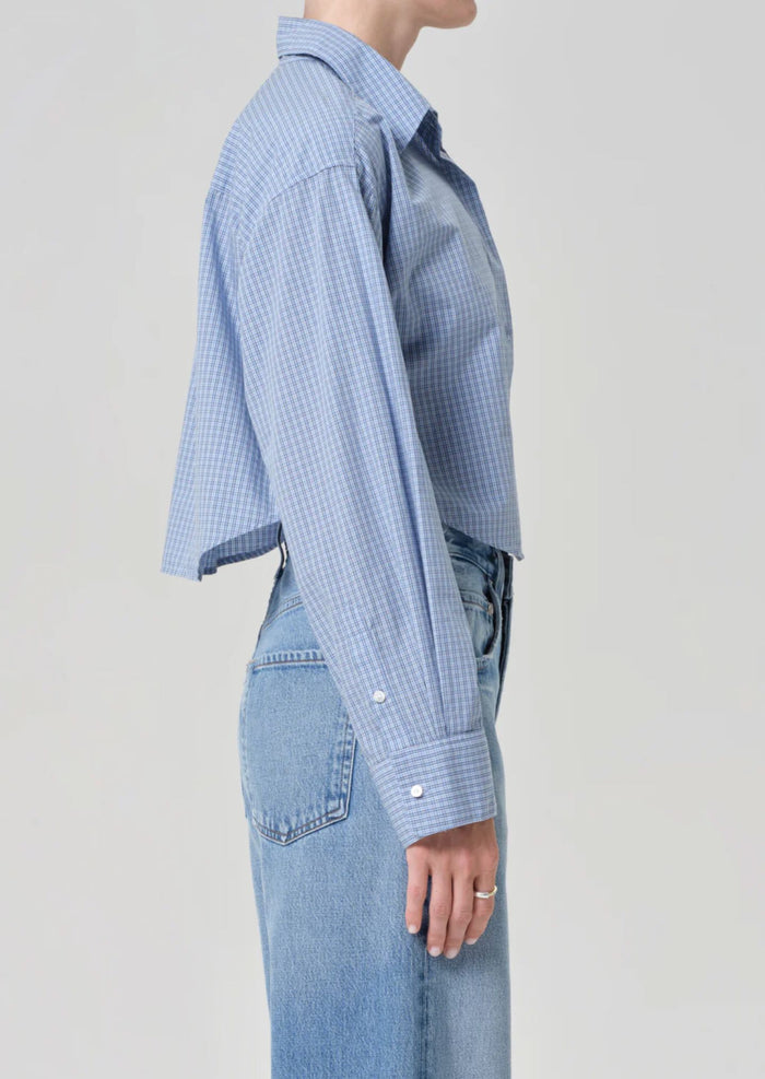 Ana Cropped Shirt in Plaid-Tops/Blouses-Uniquities