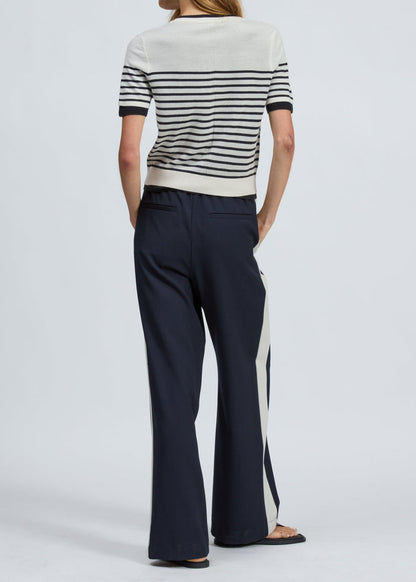 Anne Short Sleeve Stripe Cardigan-Sweaters-Uniquities