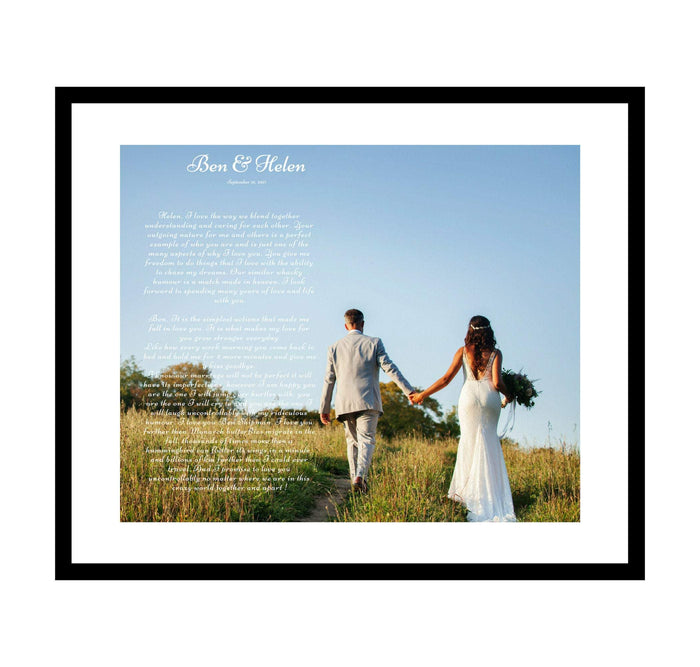 Anniversary Gift first dance Song Lyrics print custom personalized framed wall art