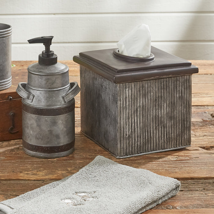 antique aluminum tissue holder