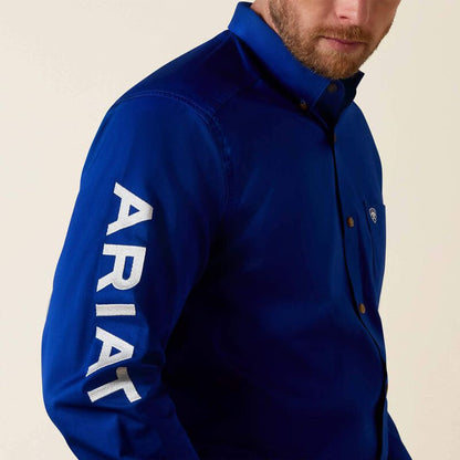Ariat Men - Team Logo Twill Classic Fit Shirt (Blue) 10017498