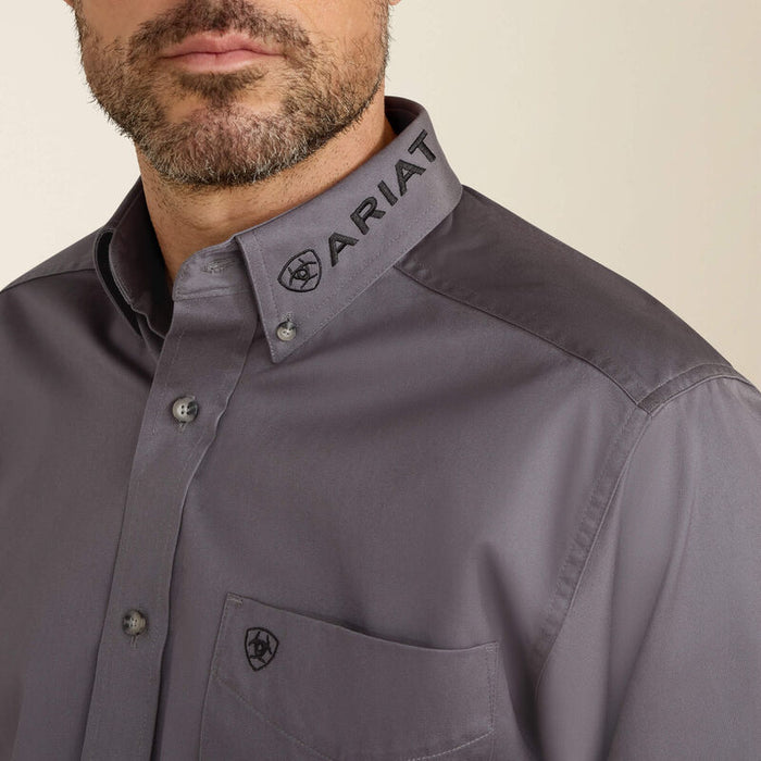 Ariat Men - Team Logo Twill Classic Fit Shirt (Quiet Shade USA) 10037479