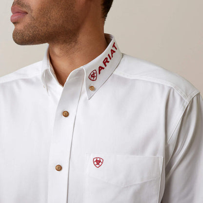 Ariat Men - Team Logo Twill Classic Fit Shirt (White Mexico) 10040911