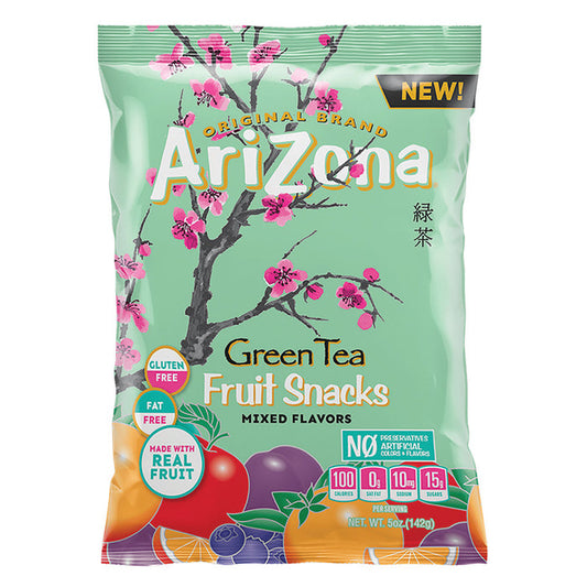 Arizona Green Tea Flavored Fruit Snack Candy Bags - 12 Count
